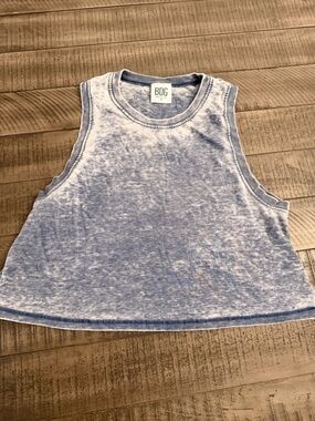 BDG Light Blue Acid Wash Cropped Tank Top